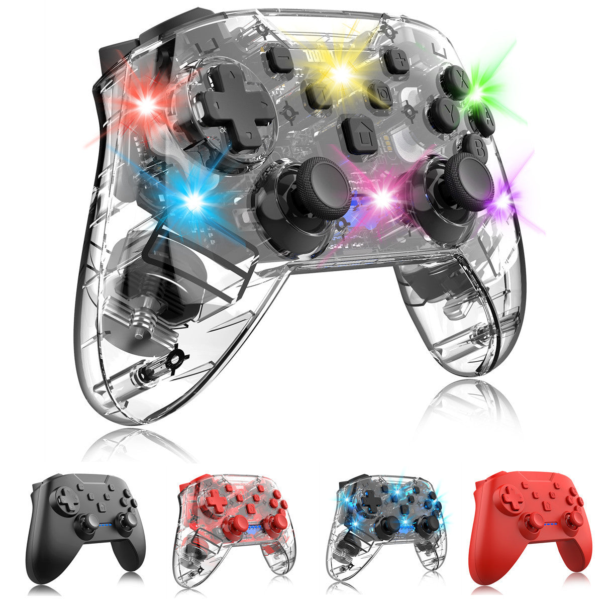 Wireless Wake-up Burst SwitchPRO Bluetooth Transparent Lighted Gamepad