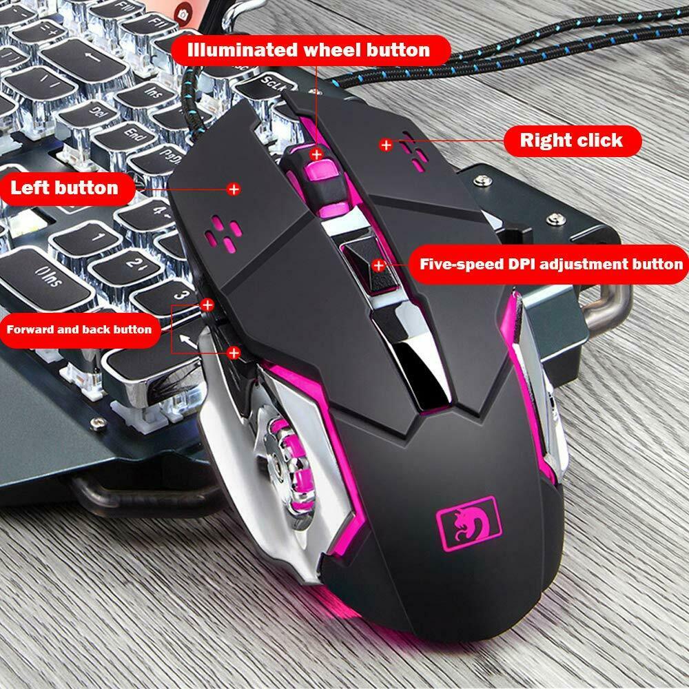 K618 Wired Gaming Keyboard And Mouse Set RGB Backlit For PC Laptop PS4 Xbox One