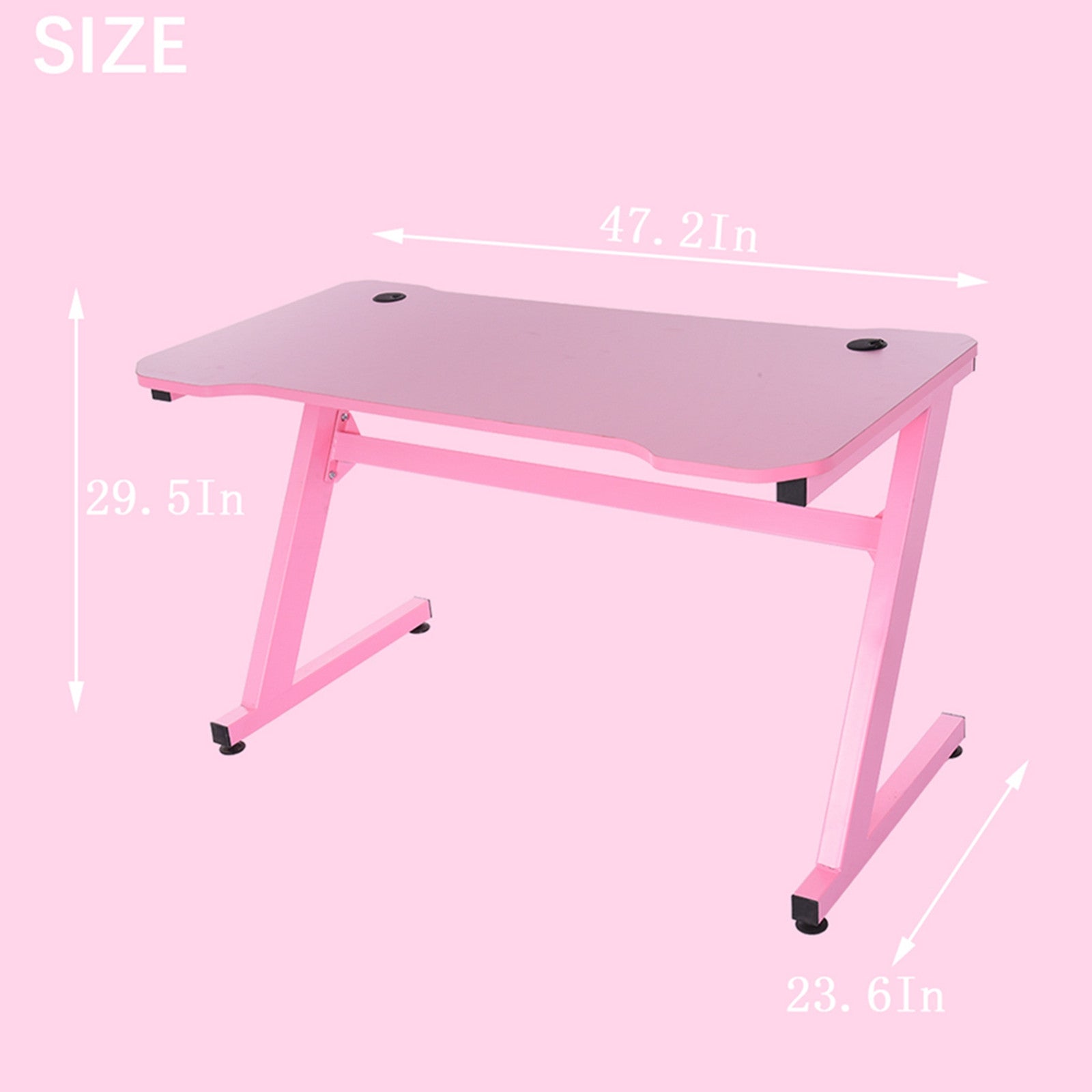 Gaming Desk 47.2 Inches Home Office Computer Table, Pink Gamer Workstation