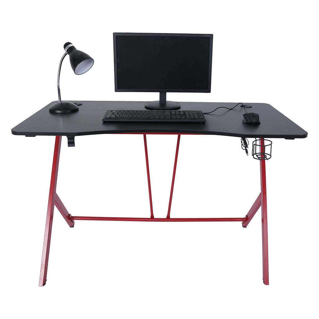 Gaming Desk 47.2 Inches Home Office Computer Table, Black Gamer Workstation